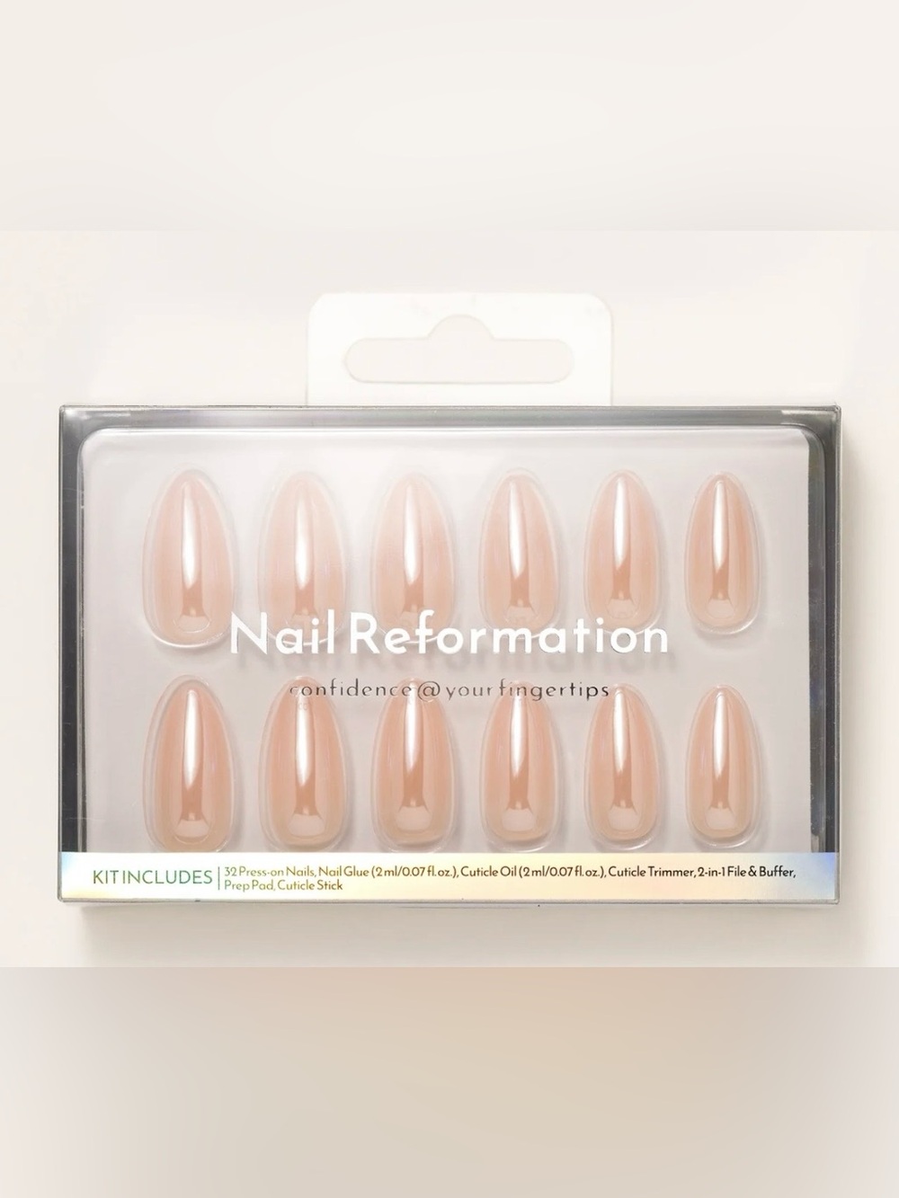 Nail Reformation Medium Almond Press-On Nails in SIMPLE CHIC NIB